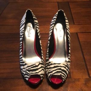Candie’s Zebra Heels